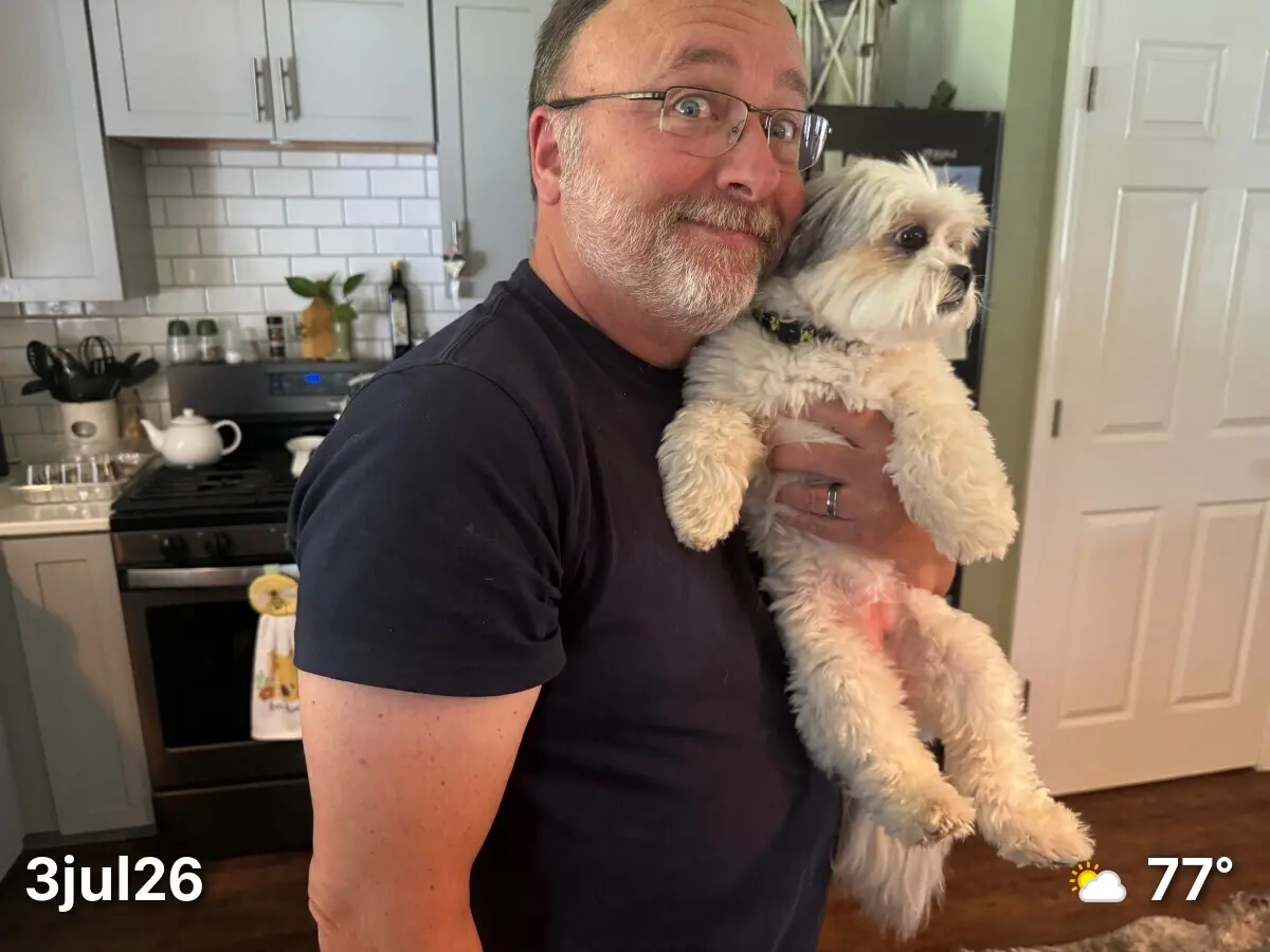 Me with a small dog